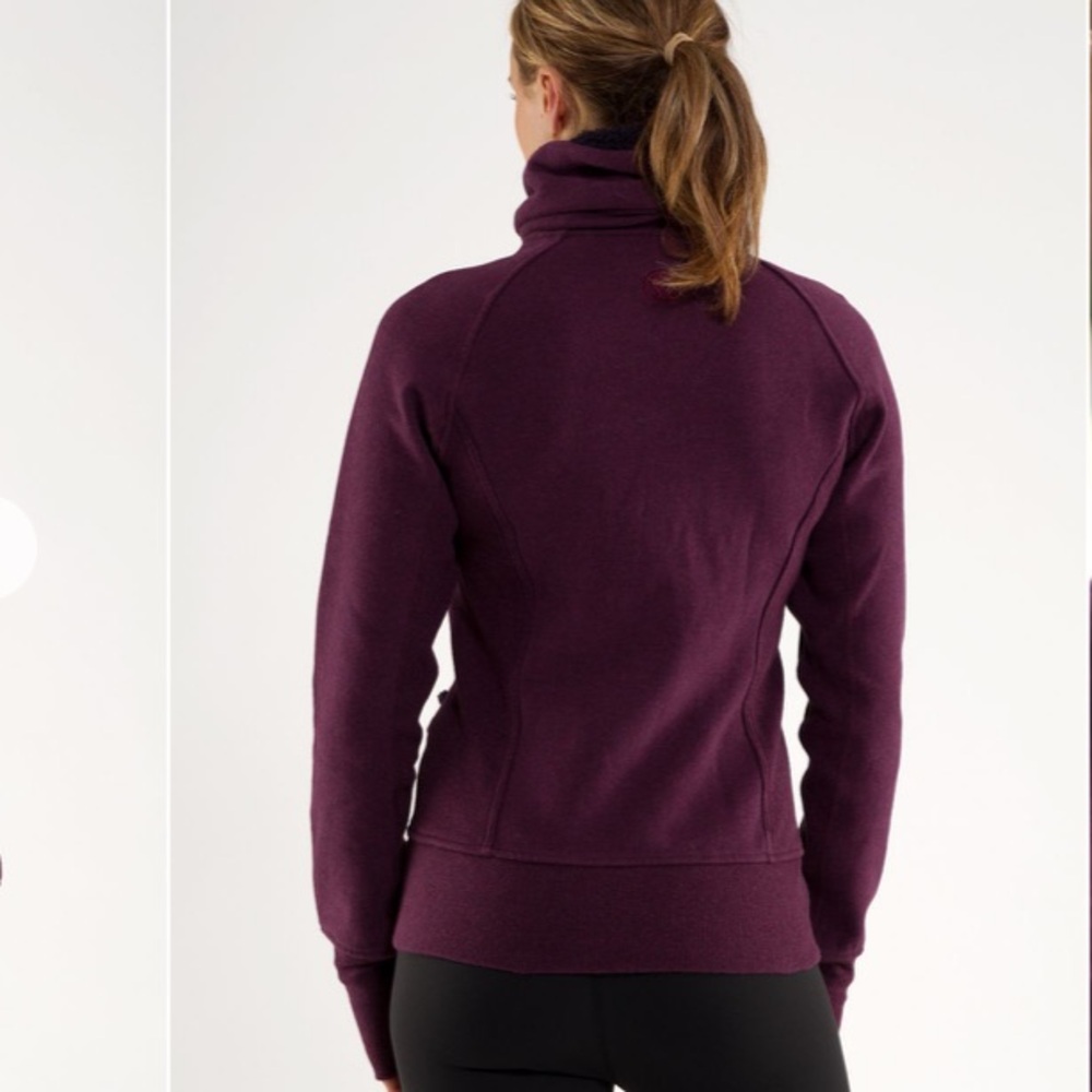 Lululemon Cuddle Up Jacket Cotton Fleece Heathered Plum Women’s Size 4 Athletic - Picture 9 of 12